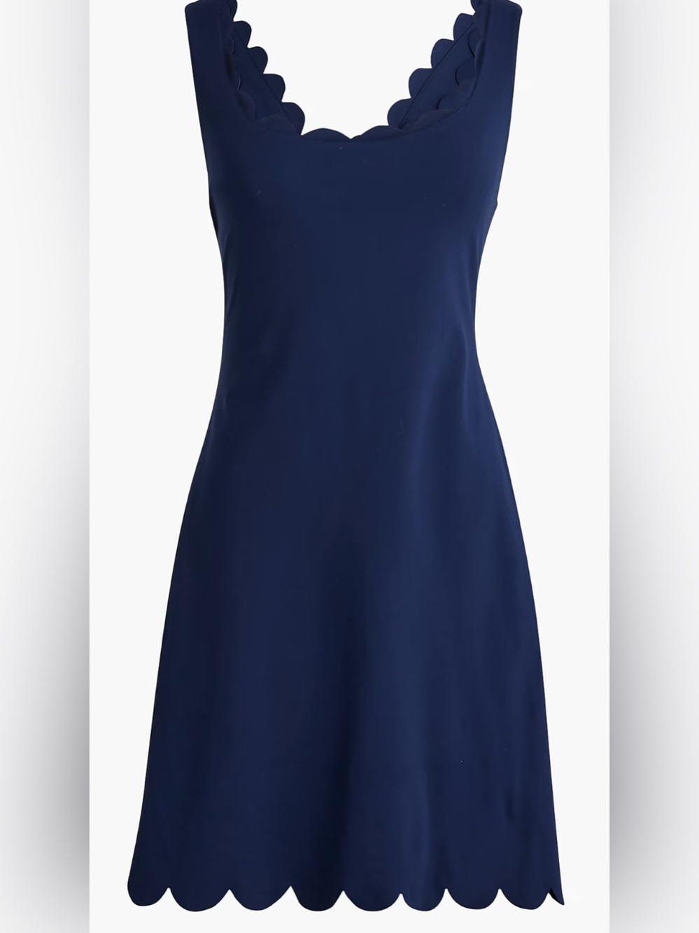 J Crew Navy Scallop Neck A-Line Dress size 0